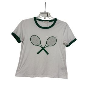 Urban Outfitters Truly Madly Deeply Tennis Ringer Tee, Size L